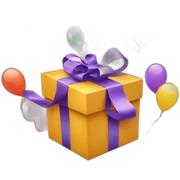 Gift box with ribbon and balloons flying out of it  sticker