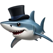 Shark with a top hat sticker