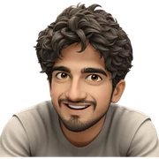 smiling boy with beard sticker