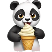 Panda eating ice cream sticker