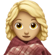 blond girl with blanket sticker