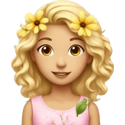 girl with flower sticker