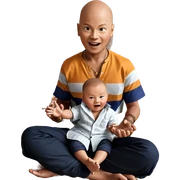 bald boys in indian style sticker