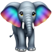 Rainbow elefant sticker