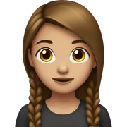 Girl, with honey brown straight hair, with dark brown eyes, sticker