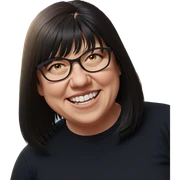 smiling girl in black shirt sticker