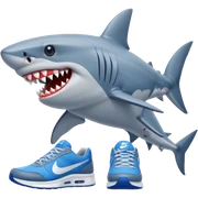Shark with 3 legs wearing blue Nike sneakers sticker