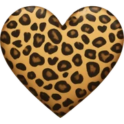 leopard print heart sticker