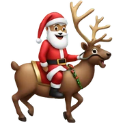 Santa on a reindeer  sticker