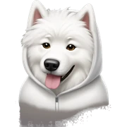 Samoyed dog wearing hoodie sticker