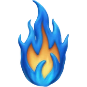 a blue flame sticker