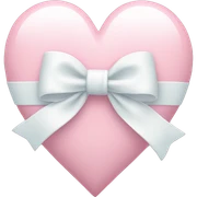 Pastel pink heart with white bow sticker