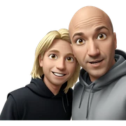 smiling boys with hoodies sticker
