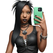 dark beauty selfie portrait sticker