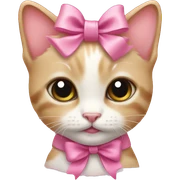 kitten with a cute pink bow sticker