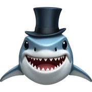 Shark with a top hat sticker