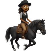 Girl riding dark bag horse sticker