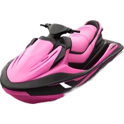 Realistic pink jet ski isolated  sticker