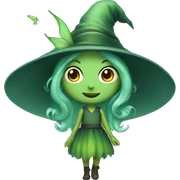 Fairy  witch green sticker