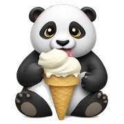 Panda eating ice cream sticker