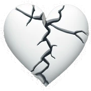 white broken heart sticker