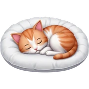 Tired kitten sleeping on a white pillow  sticker