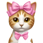 Cat with pink bow sticker