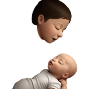 sleeping babies with closed eyes sticker