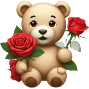 Roses with teddy sticker