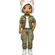 Hello kitty wearing cargo pants sticker