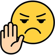 nah emoji, hand gesture or face, color icon style sticker