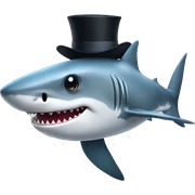 Shark with a top hat sticker