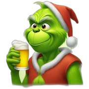 grinch drinking beer sticker