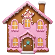 A pink gingerbread house sticker