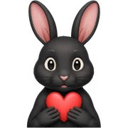 Lapin noir avec des cœur qui aime montre son amour  sticker