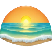 The sun warms the beach sticker
