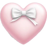 Pastel pink heart with white bow sticker