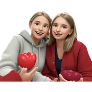 girls sharing a joyful moment sticker