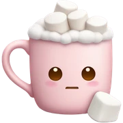 Light Pink mug of hot chocolate with marshmallows  sticker