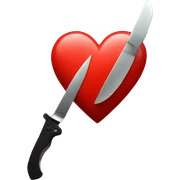 A heart with a knife  sticker