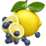 Lemon with blueberries sticker