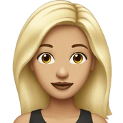 Woman with eye lashes dark hair roots and blonde down medium length sticker