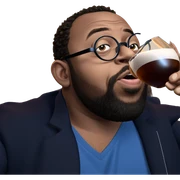 man enjoying drink with style sticker