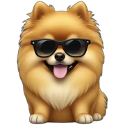 pomeranian with dark glasses sticker