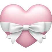 Pastel pink heart with white bow sticker