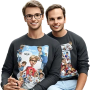 boys in casual style sticker