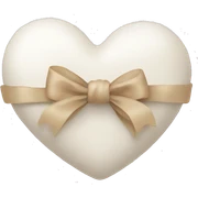 white heart with beige bow sticker