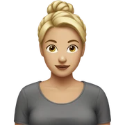 A blonde girl with short hair with a bun  sticker