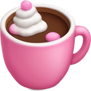 Hot chocolate with pink sticker