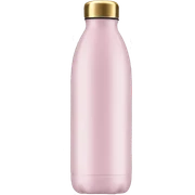 light pink water bottle gold metal lid sticker